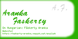 aranka faskerty business card